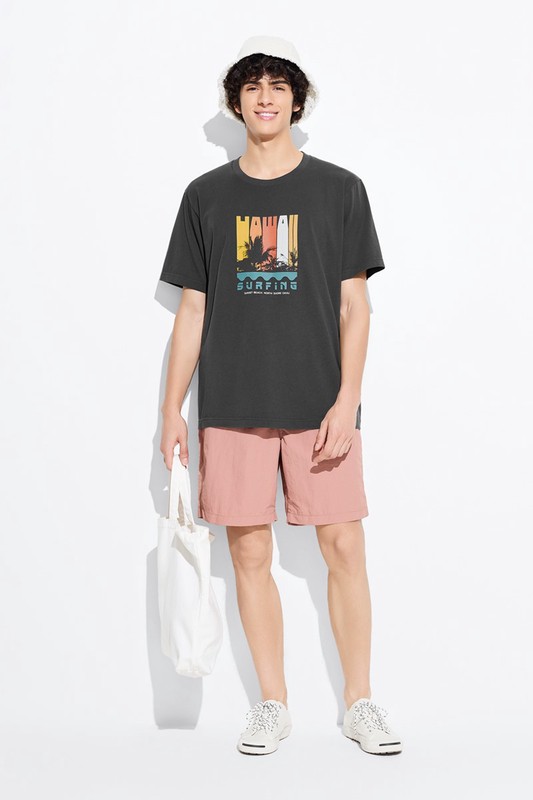 衝浪印花T恤-男