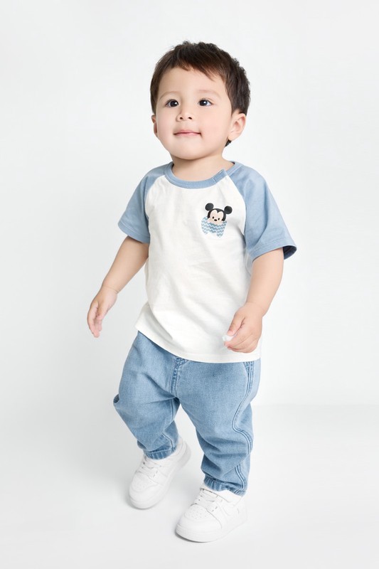 純棉寬鬆牛仔褲-Baby