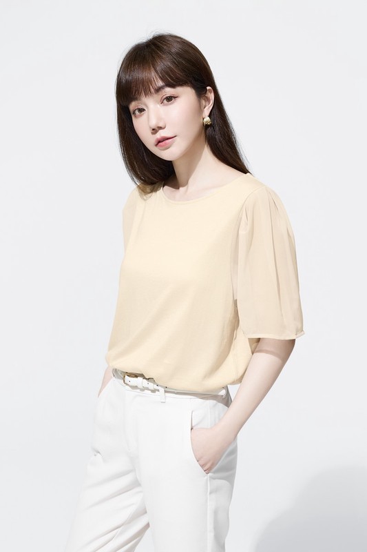 莫代爾雪紡袖上衣-女