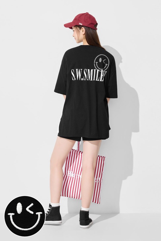 S.W.SMILEY®寬鬆長版T恤-女
