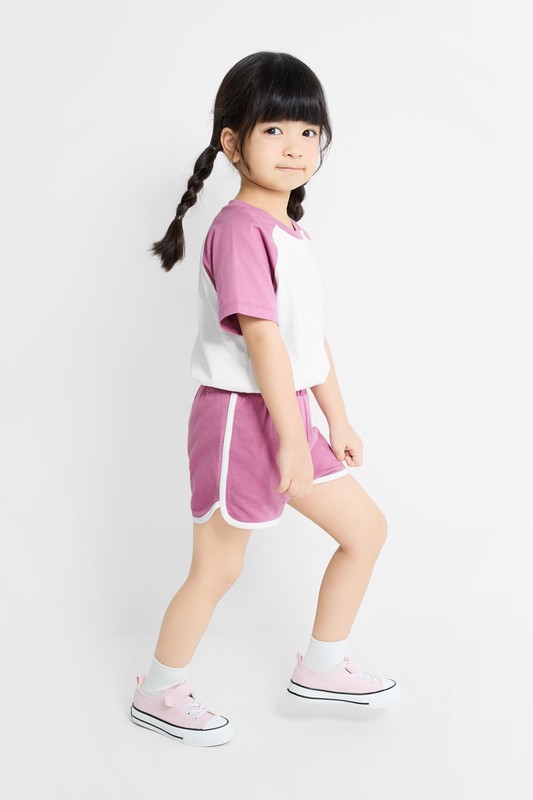 純棉滾邊鬆緊短褲-童