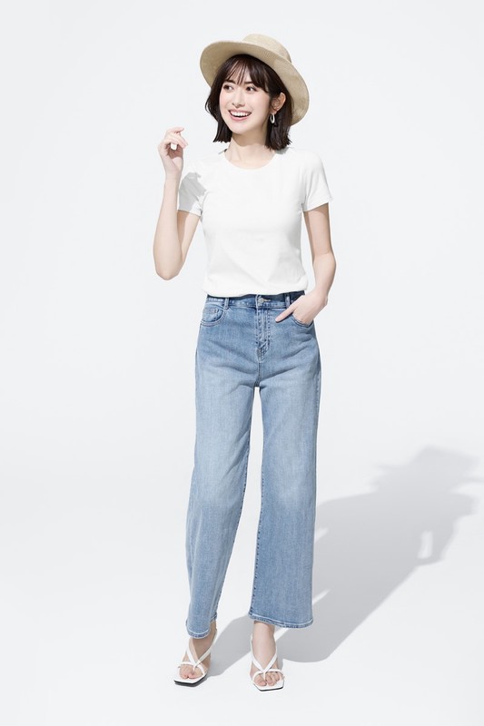 棉質羅紋圓領T恤-女