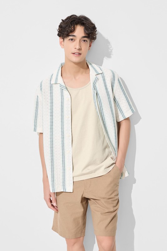 棉麻短褲-男