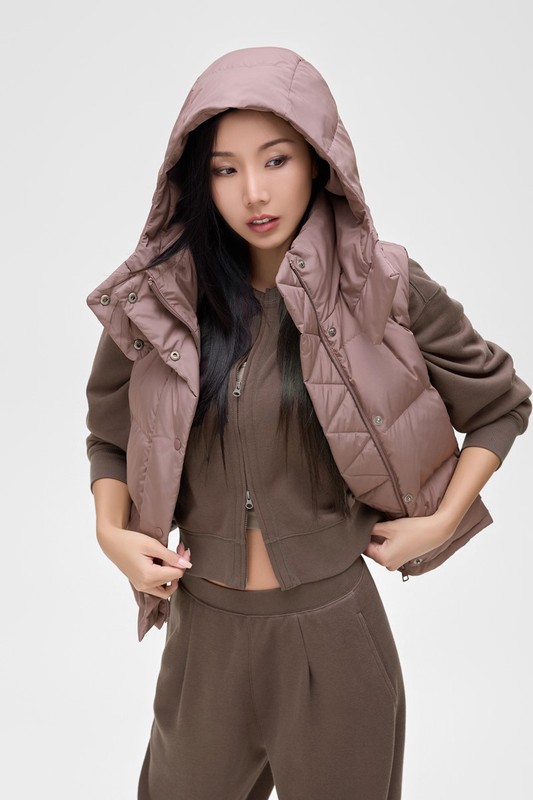 極暖羽絨連帽背心-女