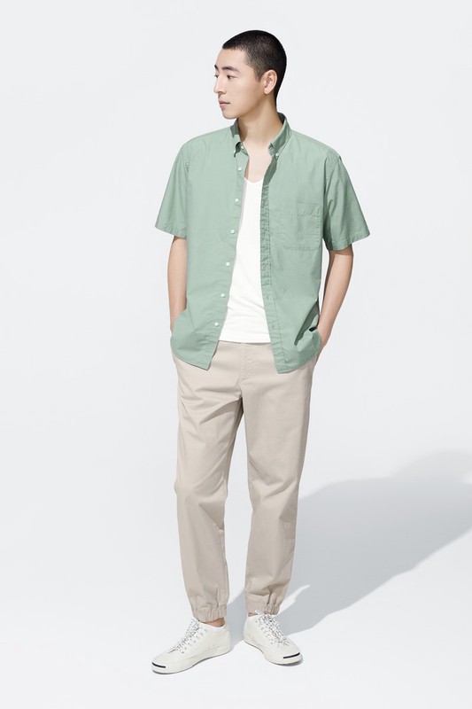 棉質鬆緊束口褲-男