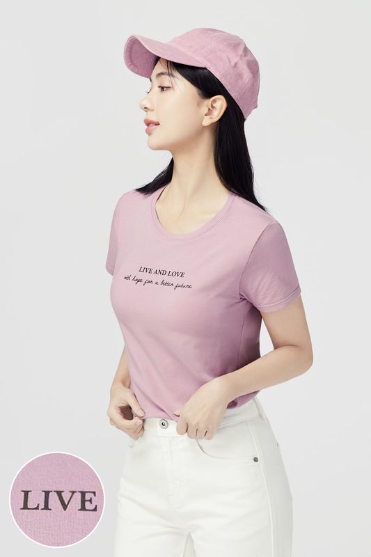 Bra印花圓領T恤-女