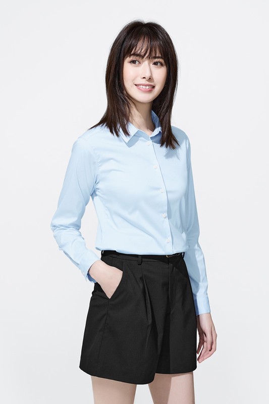 休閒打褶短褲-女