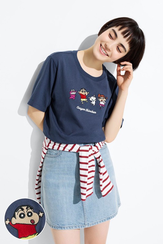 蠟筆小新寬版電繡T恤-06-女