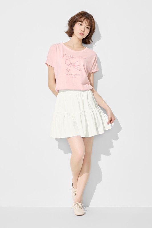 莫代爾寬鬆連袖印花上衣-女