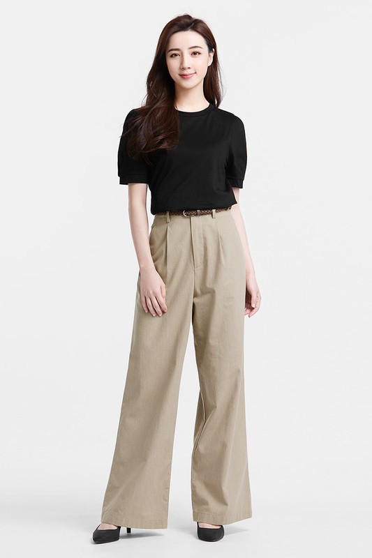 絲光棉泡泡袖上衣-女