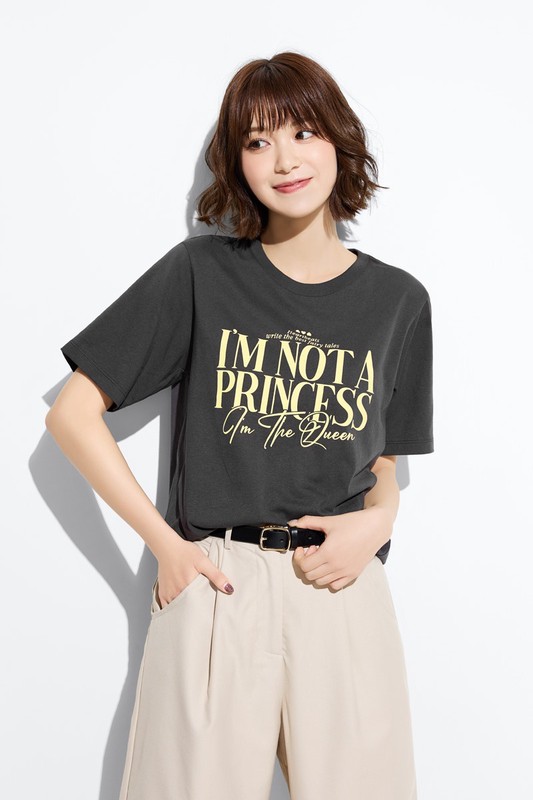 文字寬版印花T恤-11-女