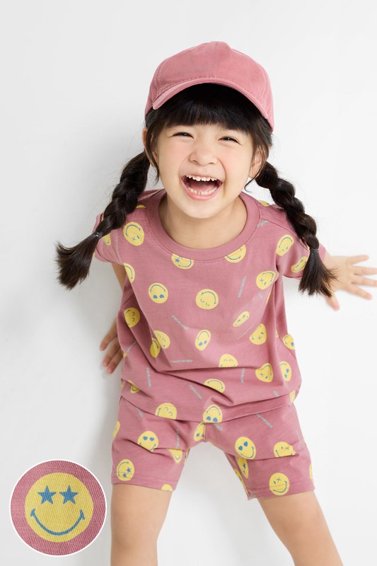 SmileyWorld®竹節棉印花口袋短褲-童