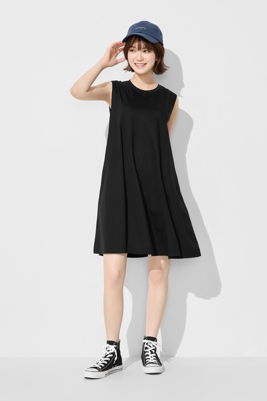 絲光棉無袖洋裝-女