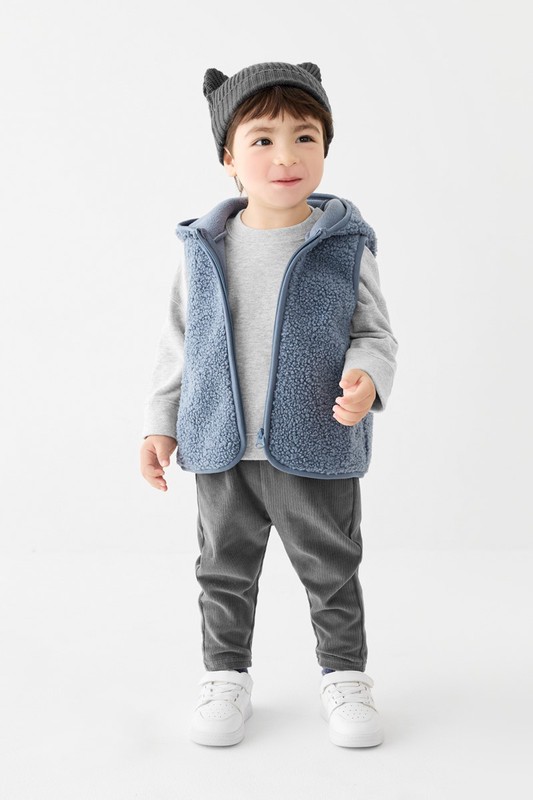 仿羊羔絨連帽背心-Baby