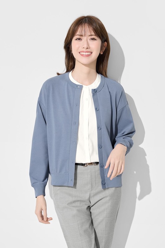 嫘縈立領連袖襯衫-女