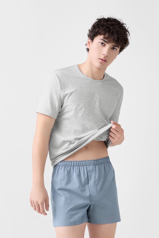 純棉素色四角褲-男