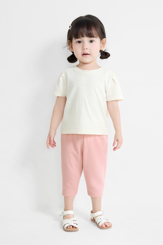 寬版羅紋七分內搭褲-Baby
