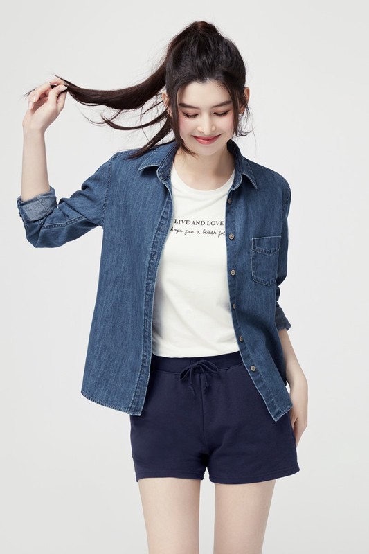 小毛圈口袋短褲-女