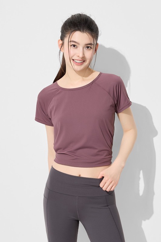 運動開衩綁帶短袖T恤-女