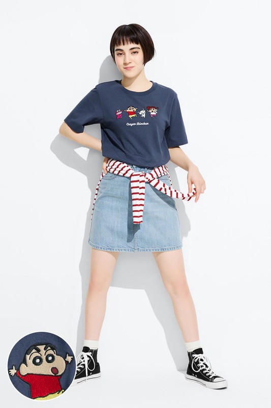 蠟筆小新寬版電繡T恤-06-女