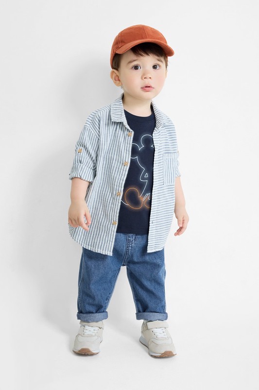 純棉寬鬆牛仔褲-Baby