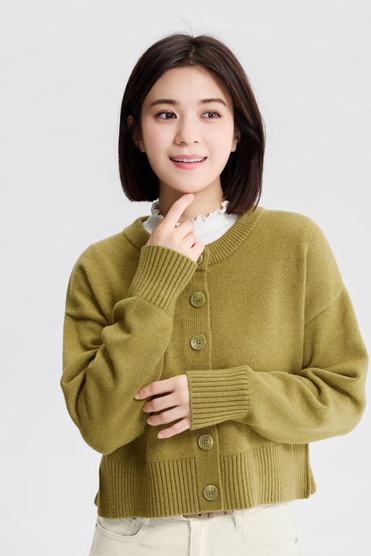 短版開衩針織外套-女