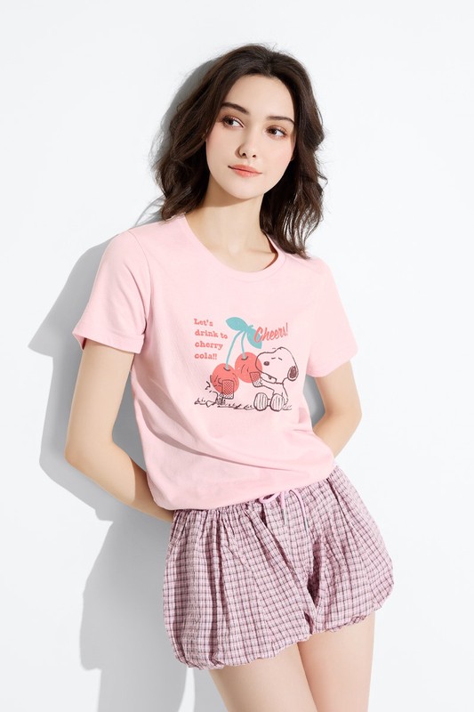 史努比系列印花T恤-06-女