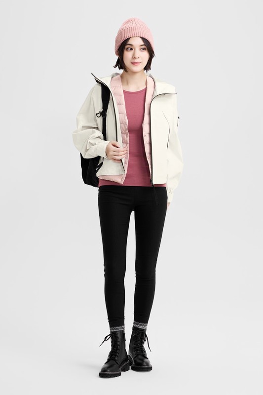 防水機能撞色寬版外套-女