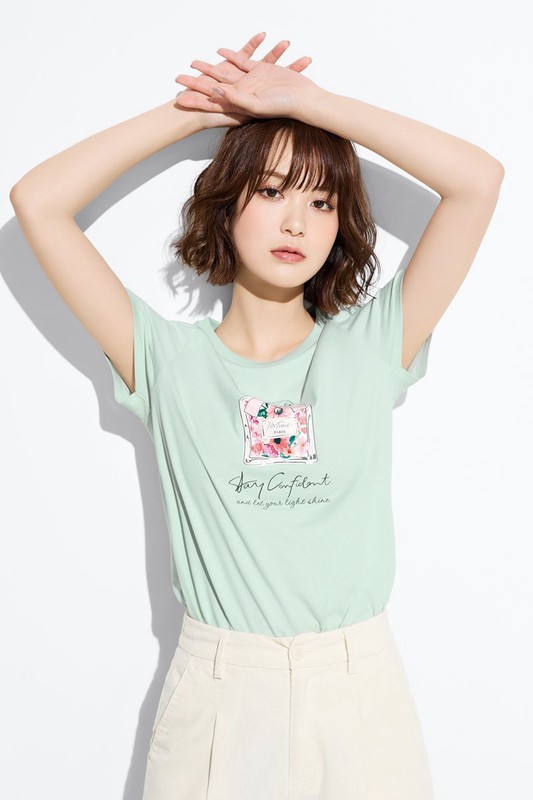 淡香微光印花T恤-女