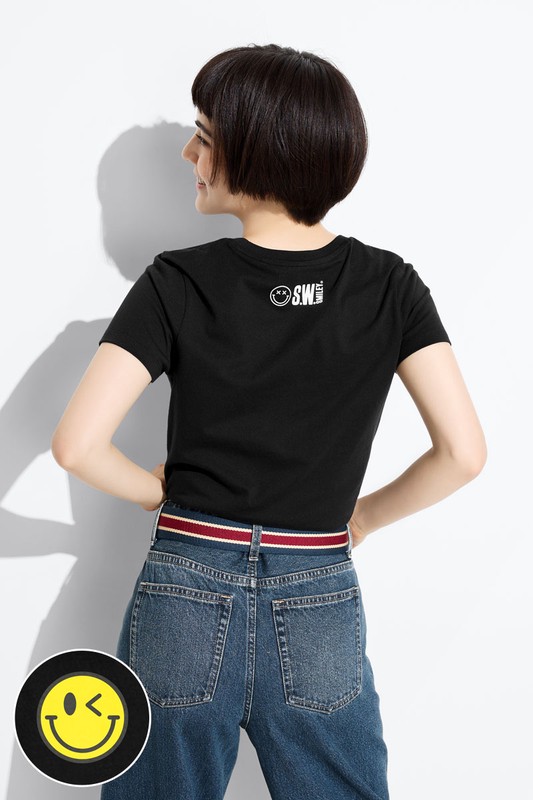 S.W.SMILEY®印花T恤-01-女