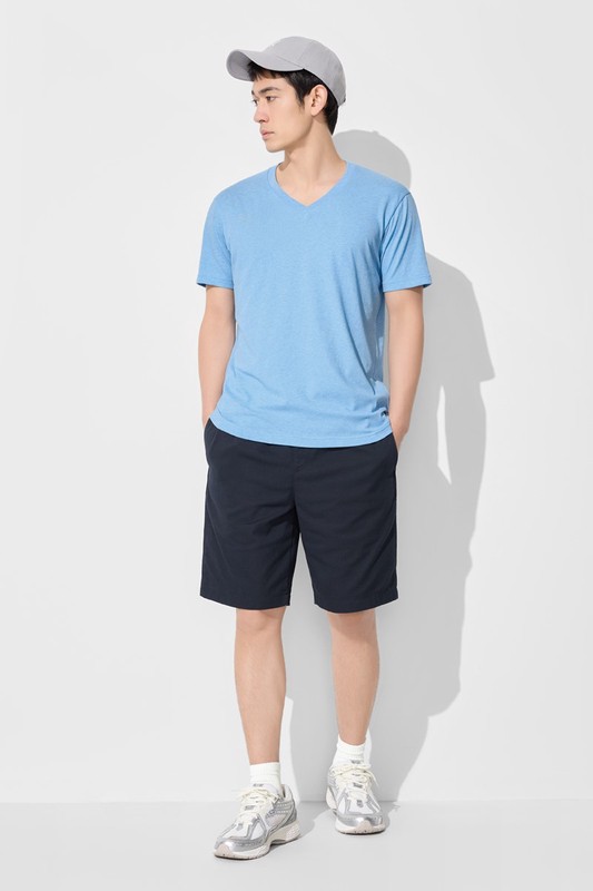 快乾棉V領T恤-男