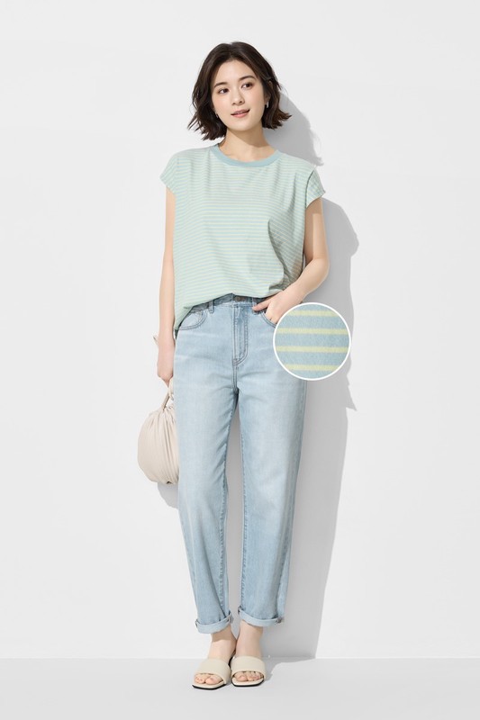 純棉寬版條紋上衣-女