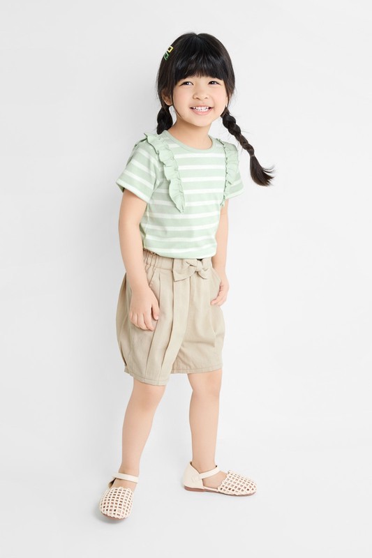 棉質蝴蝶結短褲-童