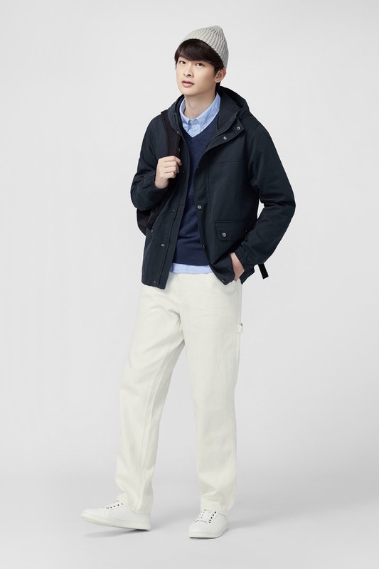 美麗諾羊毛混紡V領毛衣-男