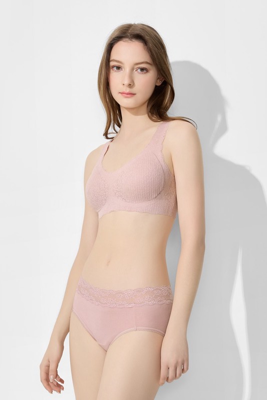 棉質蕾絲高腰防水層生理褲-女