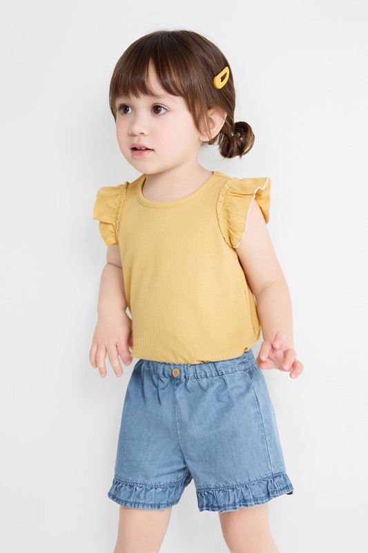 羅紋荷葉袖上衣-Baby