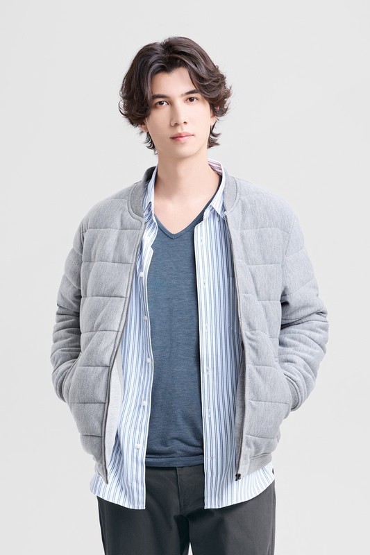 heatup V領九分袖上衣-男