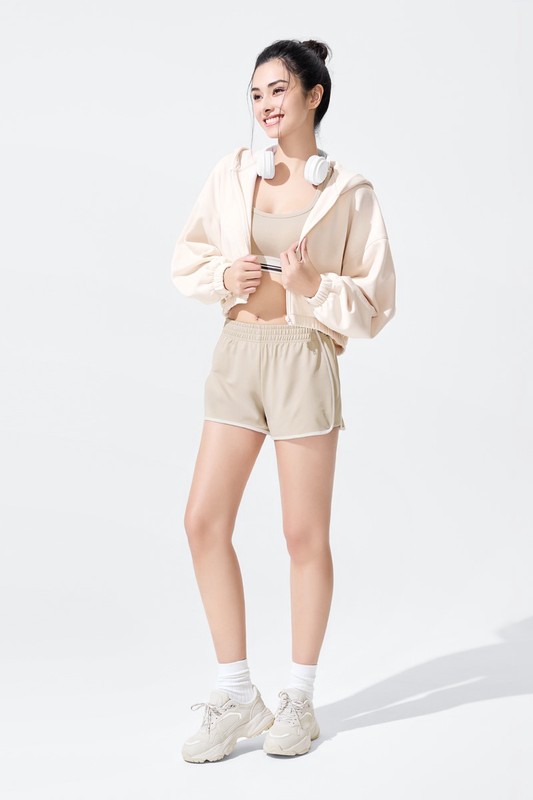 運動配色短褲-女