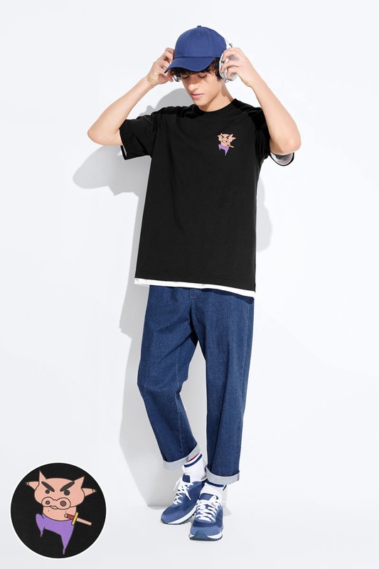 蠟筆小新印花T恤-17-男