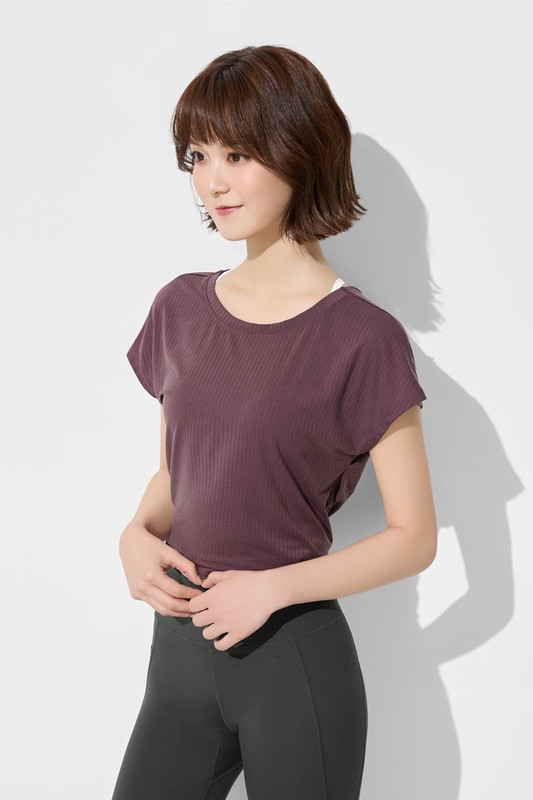 運動美背扭結連袖上衣-女