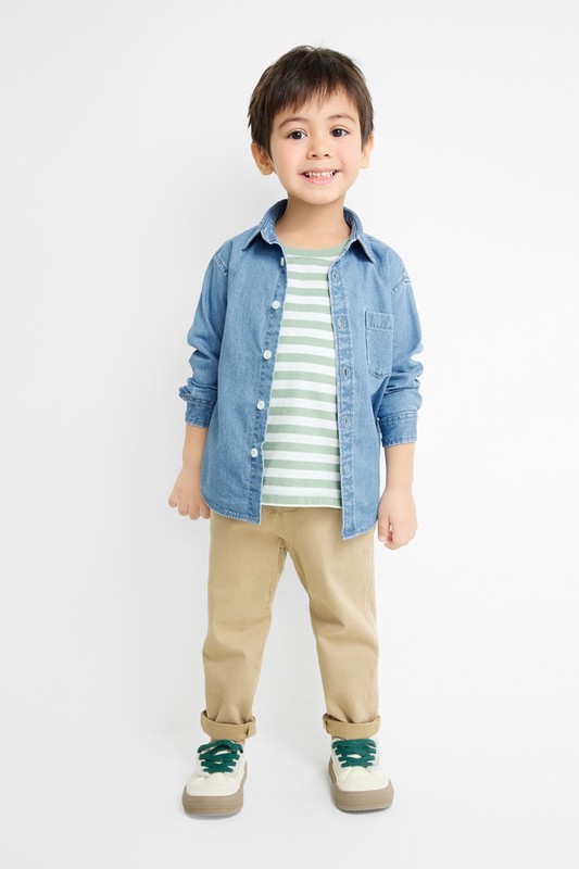 棉質彈性錐形褲-童