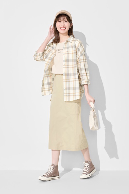 機能彈性工裝長裙-女