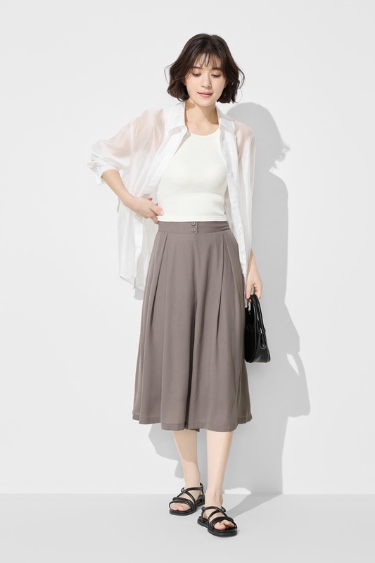 雪紡八分寬褲-女