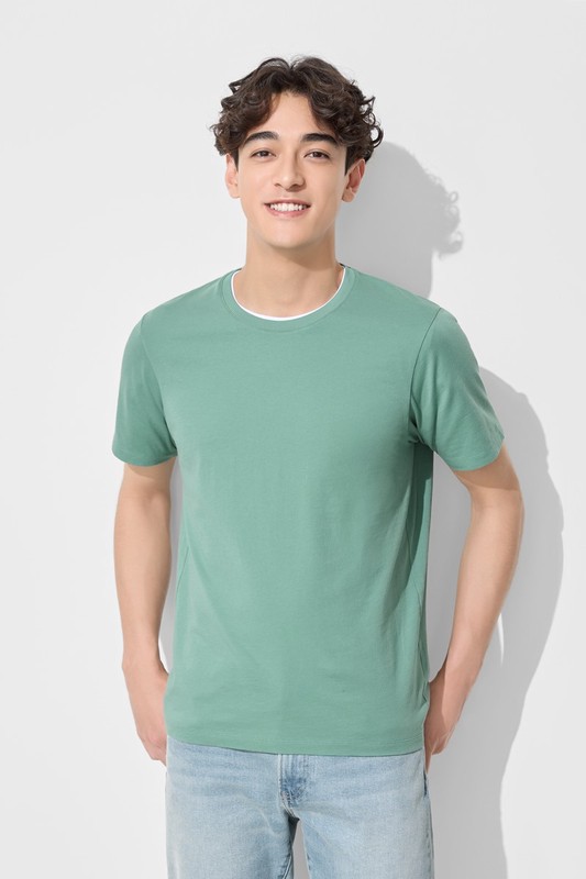 純棉圓領T恤-男