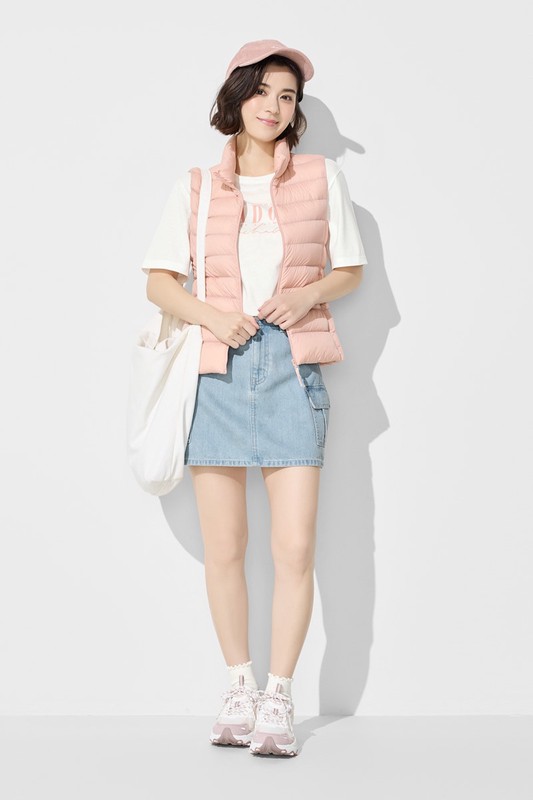 極輕羽絨立領背心-女