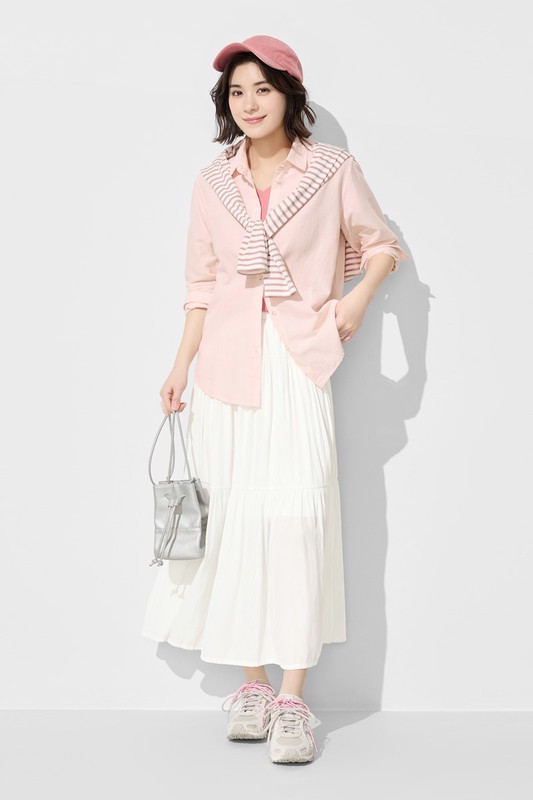 細褶蛋糕長裙-女