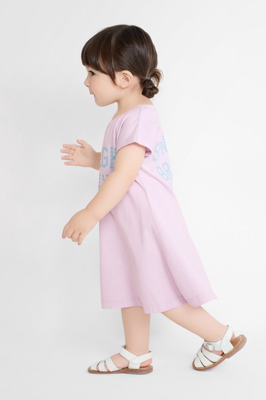 純棉文字印花洋裝-Baby