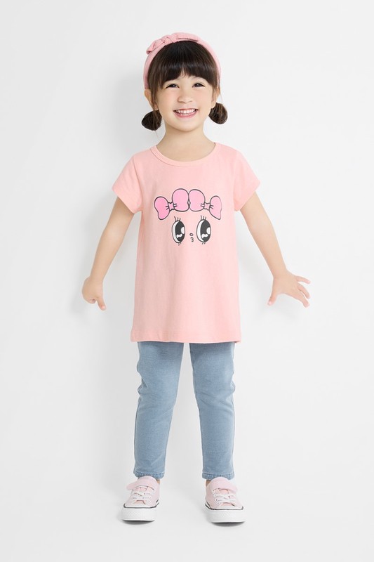 艾絲樂小兔長版印花T恤-01-童