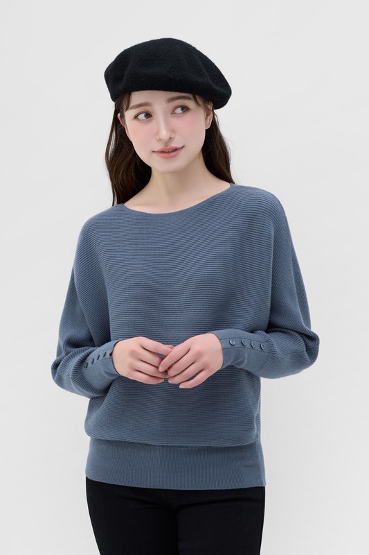 粗針寬版連袖毛衣-女