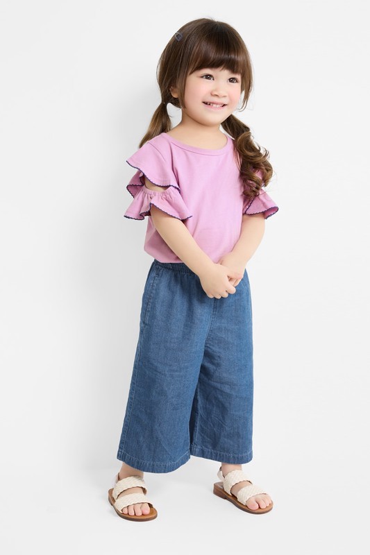 純棉荷葉造型上衣-童